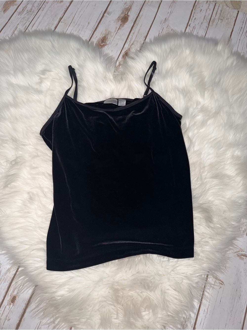 Chicos Black Velvet Spaghetti Strap Tank Top - Women